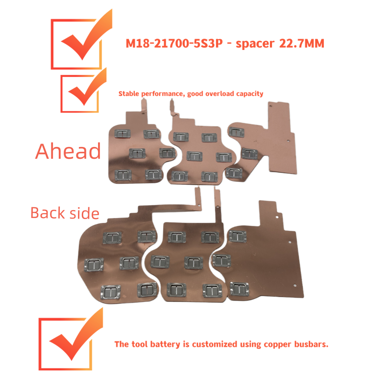 Bus Bar Copper - 21700-5S3P M18 Vervangende Koperen Busbarstrips 0,3