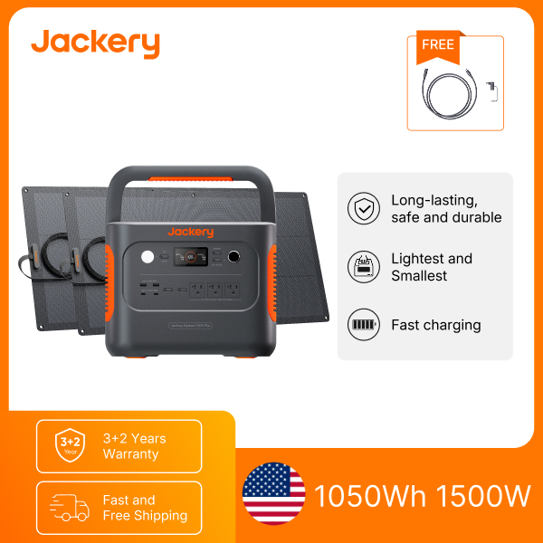 Flexible Solar Panel - Jackery E1000AC 1050Wh draagbare krachtcentrale met