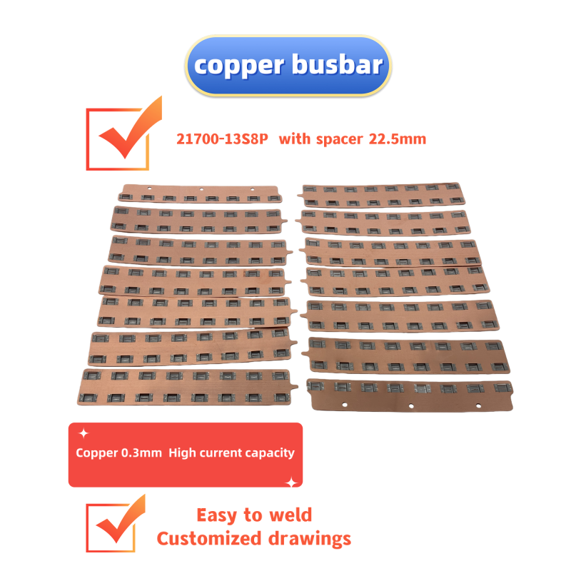 Bus Bar Copper - 21700-13S8P Koperen busbar voor e-bike lithium