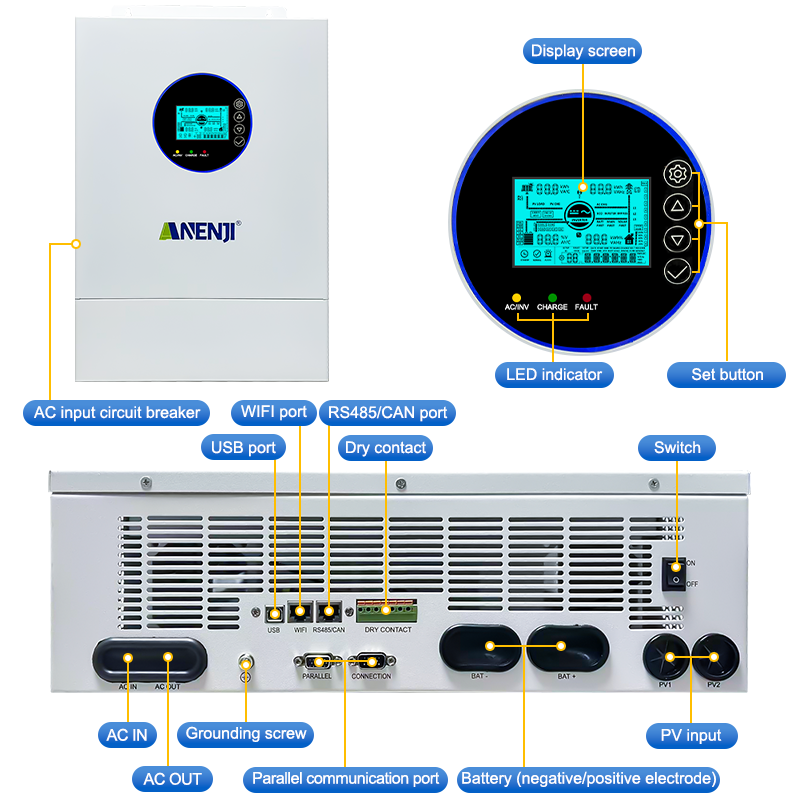 ANENJI 12KW 120V/240VAC hybrid - Flexible Solar Panel recensie en prijs